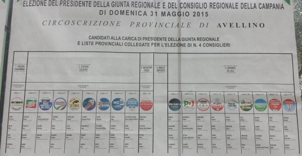 Elezioni regionali 2015, liste